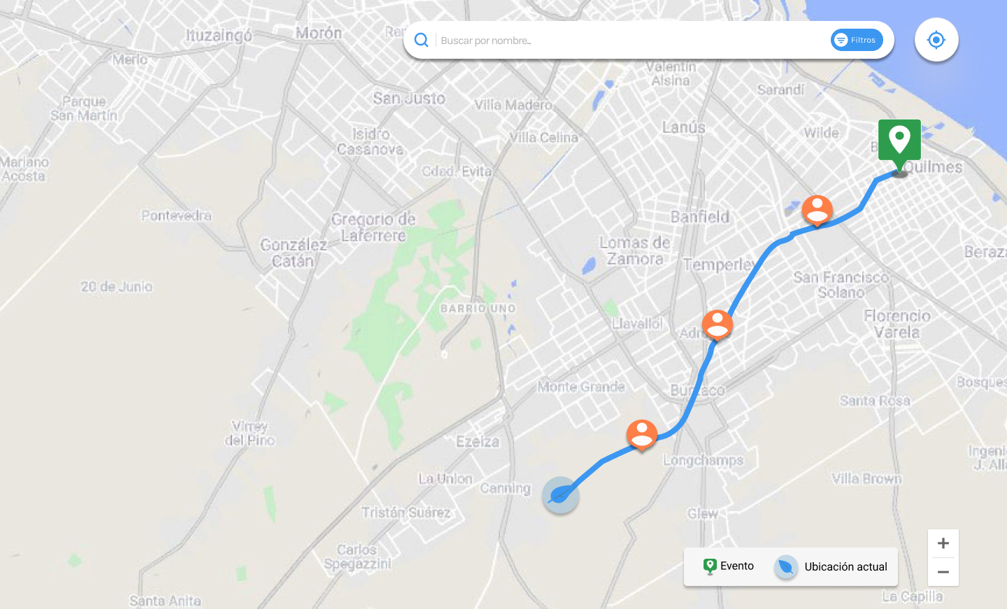 mapa de paradas